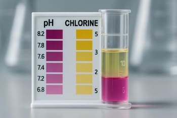 pH ve klor test kiti: renk skalası ile ölçüm