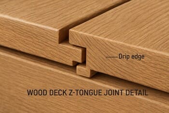 Z dil birleşimi: üstte kilitleyen profil ve damlatma kenarı