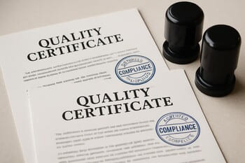 Kalite sertifikaları dosyası: uyumluluk damgaları