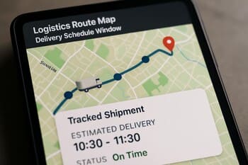 Lojistik güzergâhı haritası ve teslim tarife penceresi