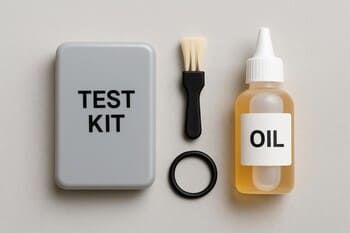 Servis araç seti: test kiti, fırça, o-ring ve yağ
